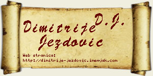 Dimitrije Jezdović vizit kartica